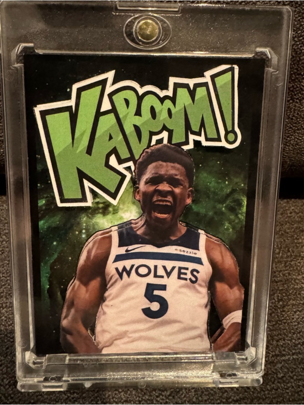 Custom 3D Floater - Custom art card Anthony Edwards Kaboom - MN Timberwolves